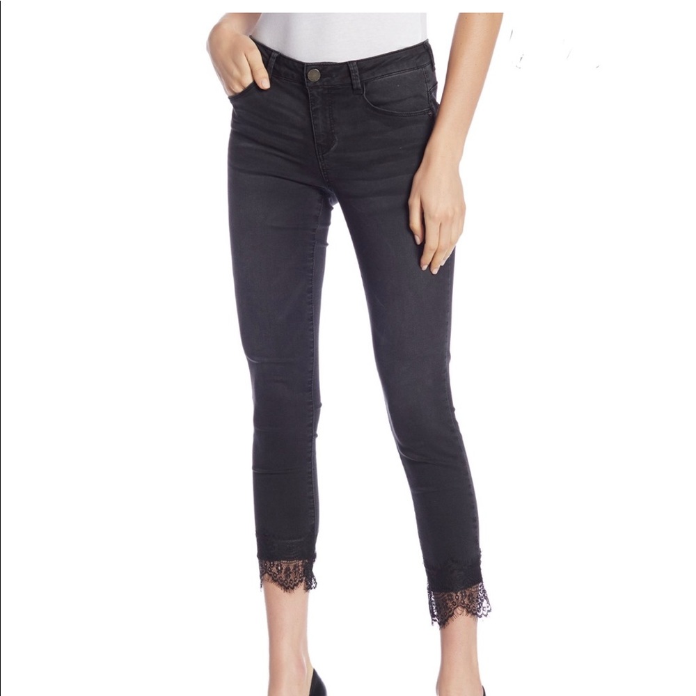 Democracy Washed Black Laced ahem Skinny Jean